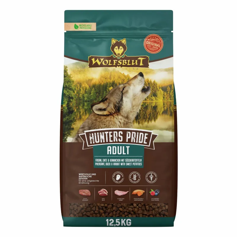 Top-Angebot Sparpaket WOLFSBLUT Hunters Pride Fasan, Ente & Kaninchen mit Süßkartoffeln 2x12,5kg Hundetrockenfutter